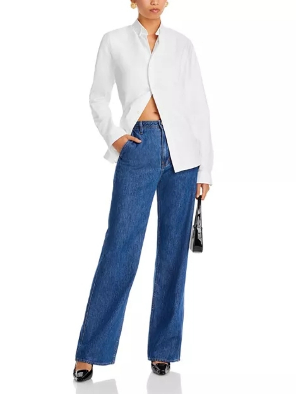 Derek Lam Crosby Faye High Rise Trouser Leg Jeans Bedford Wash Size 27